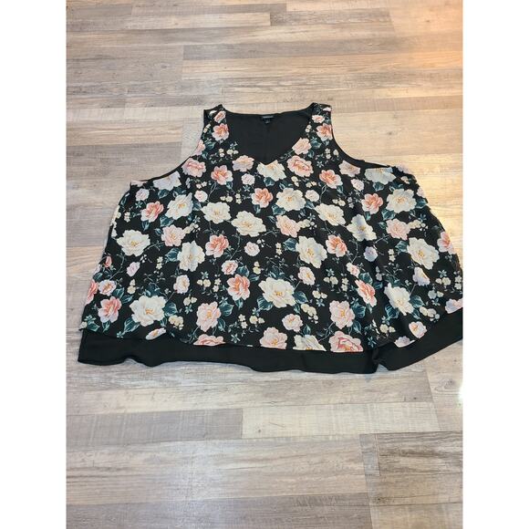Torrid size 5 women's Georgette floral double layer swing tank - Picture 1 of 7